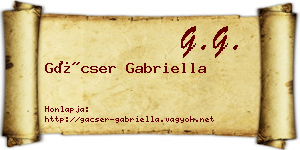 Gácser Gabriella névjegykártya